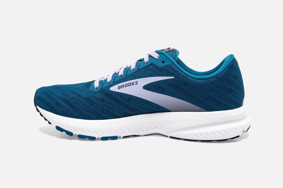 Launch 7 Road Brooks Running Shoes NZ Womens - Blue/Silver - UCQFOR-156